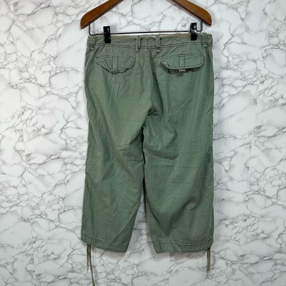 Polo Ralph Lauren Women’s Crop Wide Leg Pants sz M Green Y2K #F342 - Picture 6 of 7